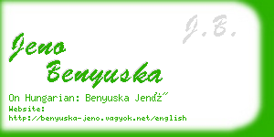 jeno benyuska business card